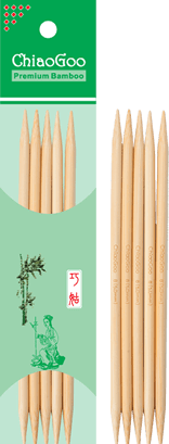 Aiguilles doubles pointes naturelles en bambou ChiaoGoo Premium