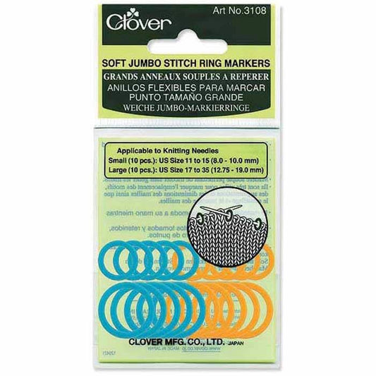 Clover 3108 - Soft Stitch Ring Markers - Jumbo - 20 pcs.