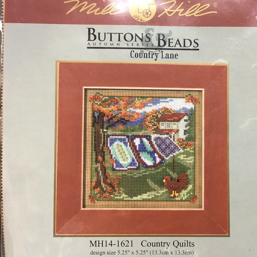 Boutons et perles de la série Automne de Mill Hill Country Lane - Country Quilts