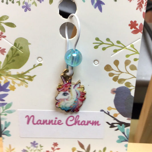 Nannie Charm Single Stitch Marker - Unicorn