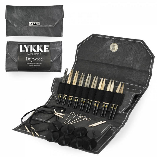 LYKKE 3.5" Interchangeable Circular Knitting Needle Set Driftwood