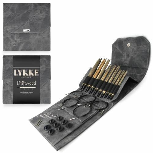 LYKKE Driftwood Long Interchangeable Circular Knitting Needle Set