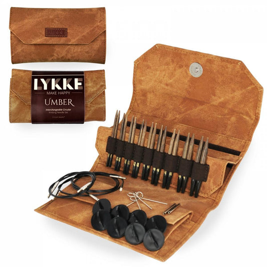 LYKKE 3.5" Interchangeable Circular Knitting Needle Set Umber